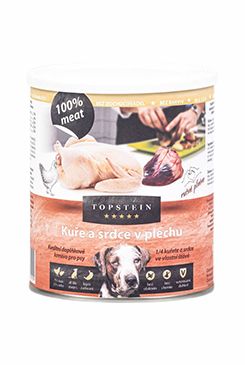 Topstein Kuře a srdce v plechu 800g