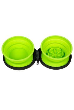 Cestovní dvojmiska SLOWFEEDER zelená 700ml Kiwi