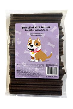 Pochoutka Dentální kříž Jehněčí 12,5cm 50ks