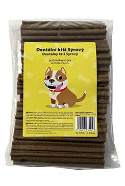 Pochoutka Dentální kříž Sýrový 12,5cm 50ks