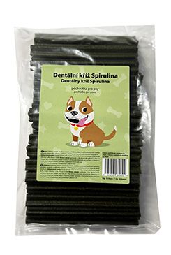 Pochoutka Dentální kříž Spirulina 12,5cm 50ks