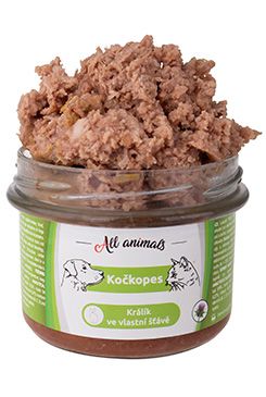 All Animals kočkopes sklo Králík ve vlastní šťávě 200g