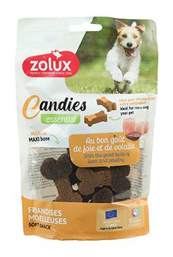 Pochoutka pes CANDIES Max kost drůbež,játra 150g Zol