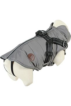 Obleček bunda pro psy S POSTROJEM černošedá 30cm Zolux