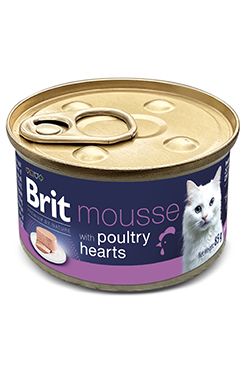 Brit Premium Cat by Nature Mousse Poultry hearts 85g