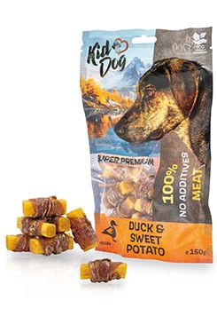 Pochoutka KIDDOG SUPER PREMIUM kachní maso,batáty 150g