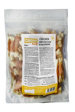 CARODO Dog poch. Kuřecí maso s vápníkovou kostí 500g