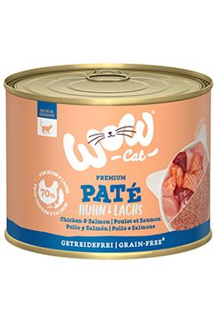 WOW Cat konzerva Adult Paté kuře s lososem 200g