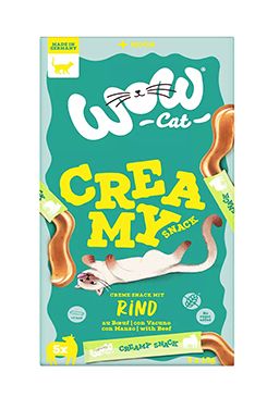 WOW Cat poch. Creamy Snack s hovězím 5x15g
