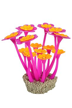 Akvarijní dekorace FLOWERS 2 fialová/oranžová Zolux