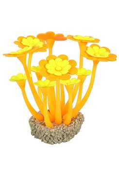 Akvarijní dekorace FLOWERS 2 oranžová/žlutá Zolux