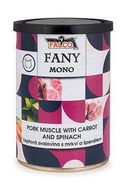 FALCO FANY CAT MONO vepřová sval.s mrkví a špenát 400g