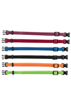 Obojek nylon pro štěňata rozl.černá-orchid S-M 6ks TR