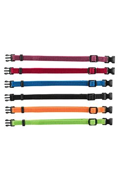 Obojek nylon pro štěňata rozl.černá-orchid M-L 6ks TR