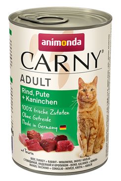 Animonda konz. kočka CARNY Adul hov/ krůta/králík 400g