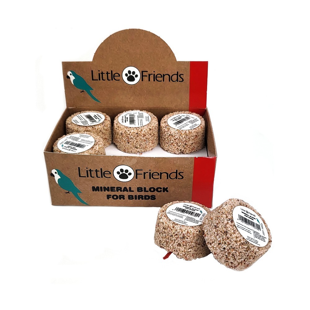 Little Friends Minerální blok pro exotické ptactvo, krabička 12ks á 54g