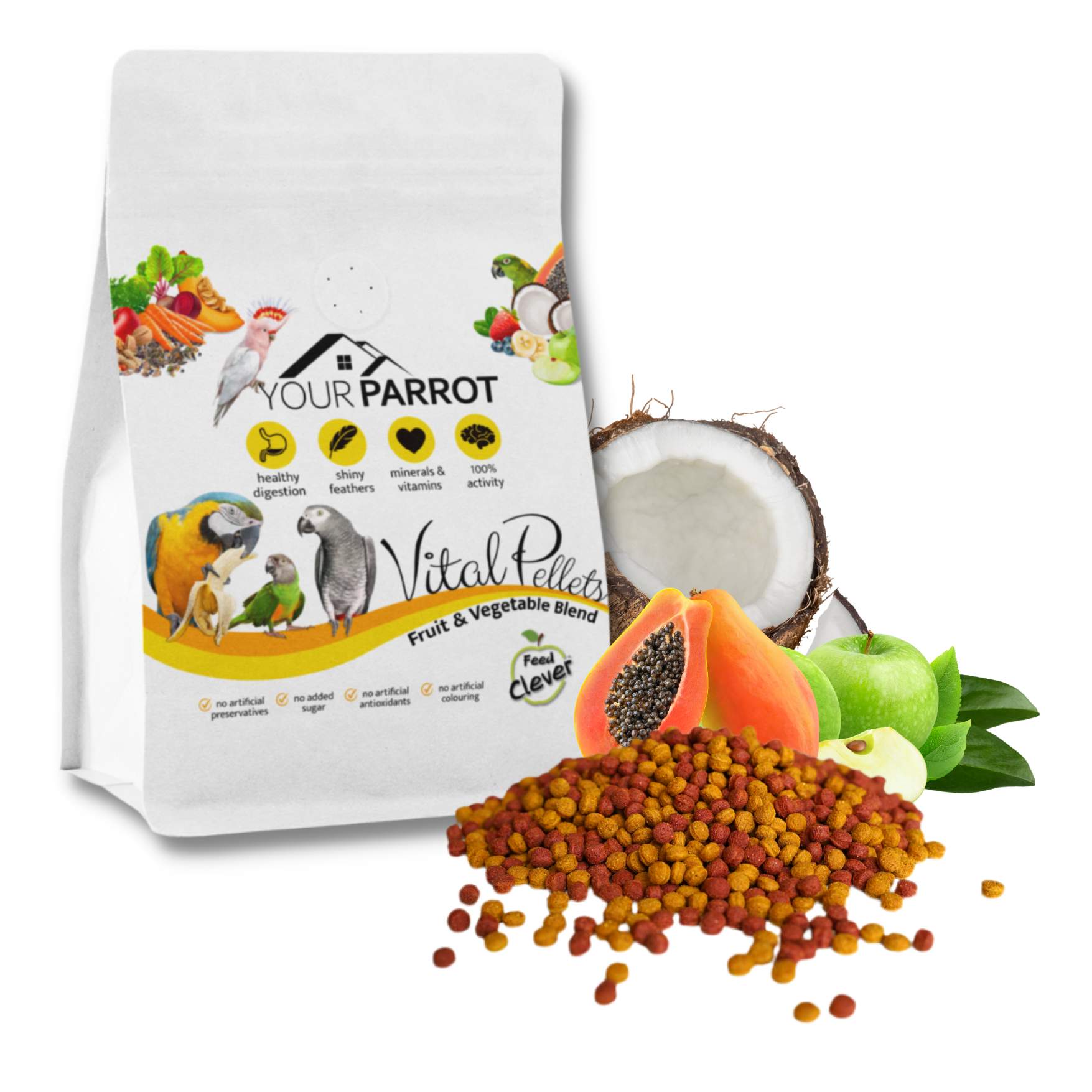Your Parrot Vital Pellets Fruit&Veggie Blend s ovocem zeleninou a bobulemi 900 g