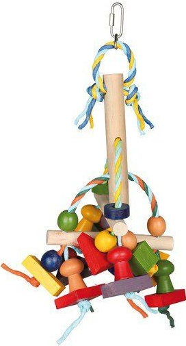 Trixie Natural Living - barevná dřevěná závěsná hračka 31 cm