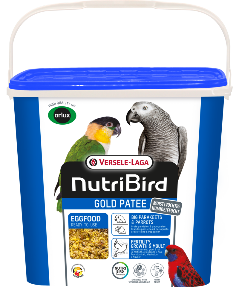 VERSELE-LAGA NutriBird GOLD PATEE vaječné krmivo vlhčené  pro střední a velké papoušky se sušeným hmyzem, ovocem a medem 5 kg 