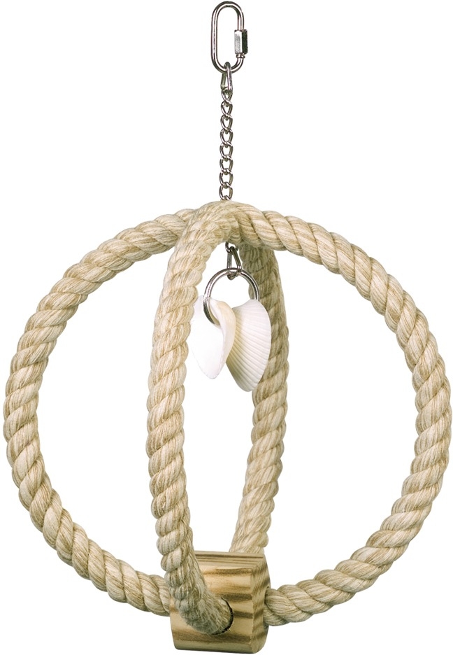 Nobby šplhací kruh bavlna, sisal s mušlemi 33 cm průměr kruhu 22,5 cm